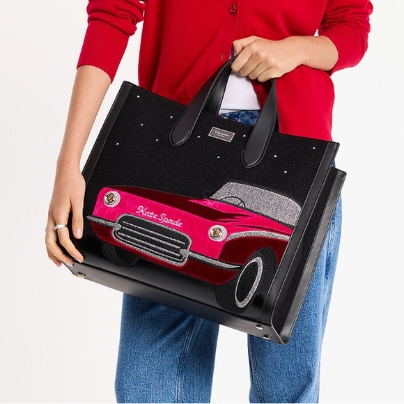 🥳HOST PICK!🥳 kate spade NWT! $498 MSRP Manhattan Car Embellished Large Tote - Picture 3 of 10